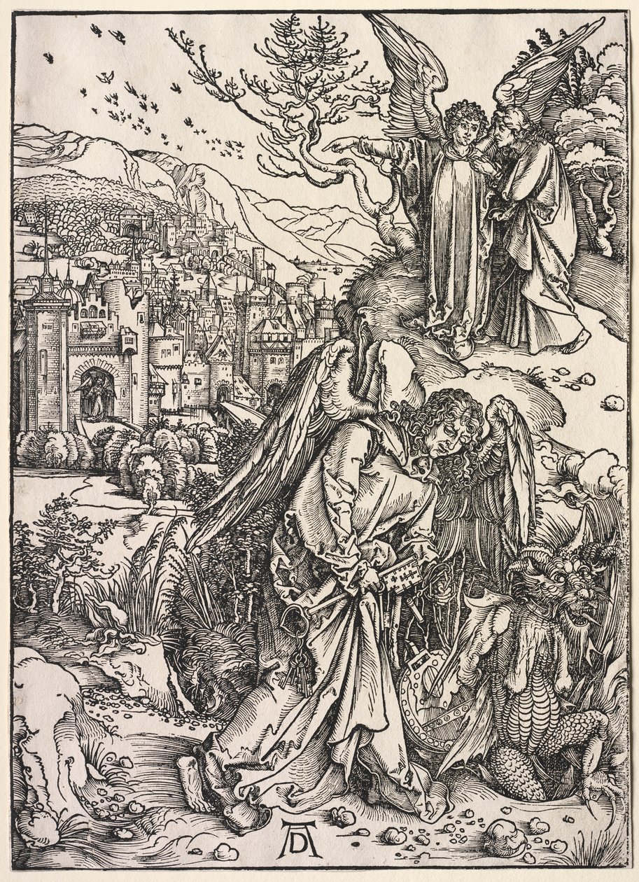 Revelation of St. John: Angel with the Key of the Bottomless Pit by Albrecht Dürer
