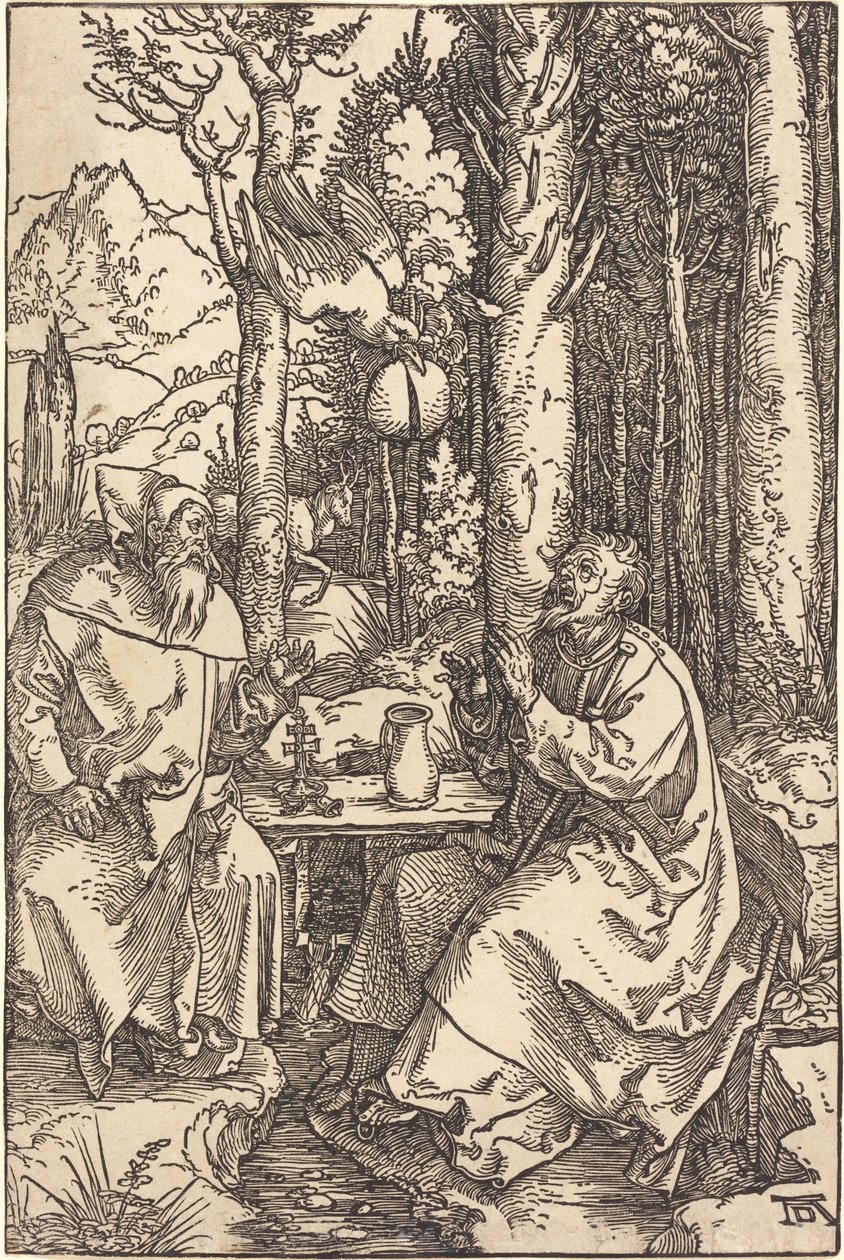 Saint Anthony and Saint Paul in the Wilderness by Albrecht Dürer