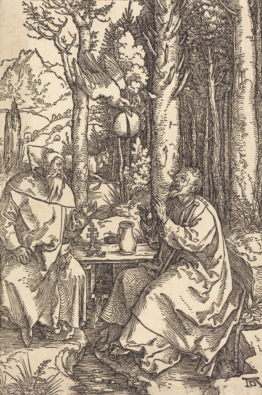 Saint Anthony and Saint Paul in the Wilderness by Albrecht Dürer