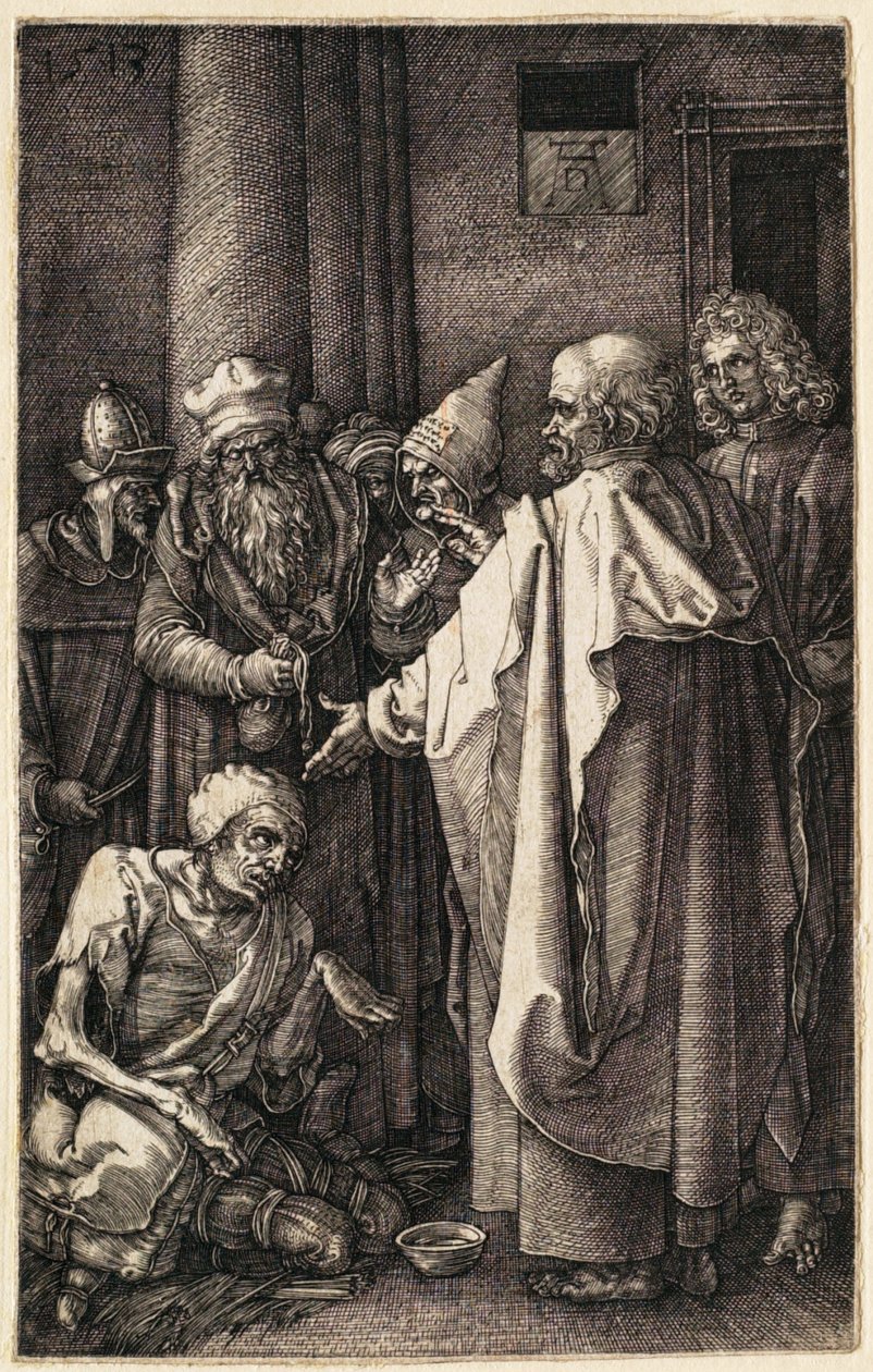 Saint Peter and Saint John at the Gate of the Temple by Albrecht Dürer