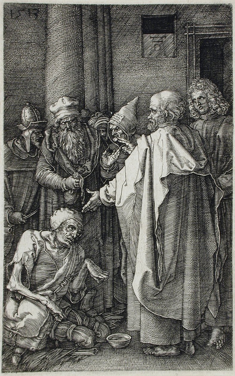 Saints Peter and John Healing a Cripple at the Gate of the Temple by Albrecht Dürer