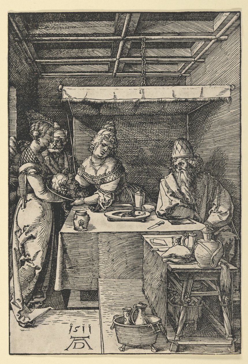 Salome Receiving the Head of Saint John the Baptist for Her Mother, Herodias by Albrecht Dürer