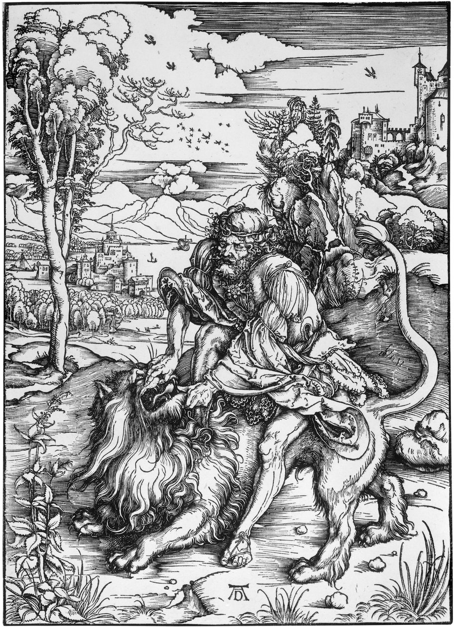Samson Kills the Lion by Albrecht Dürer