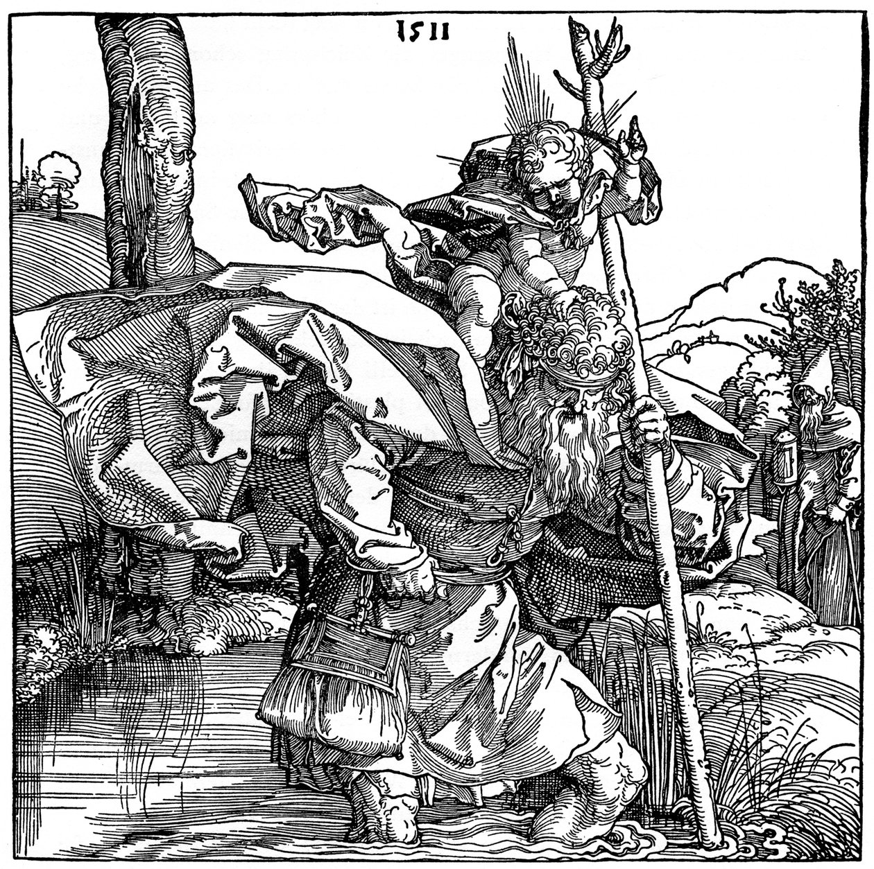 St Christopher Carrying the Infant Christ by Albrecht Dürer