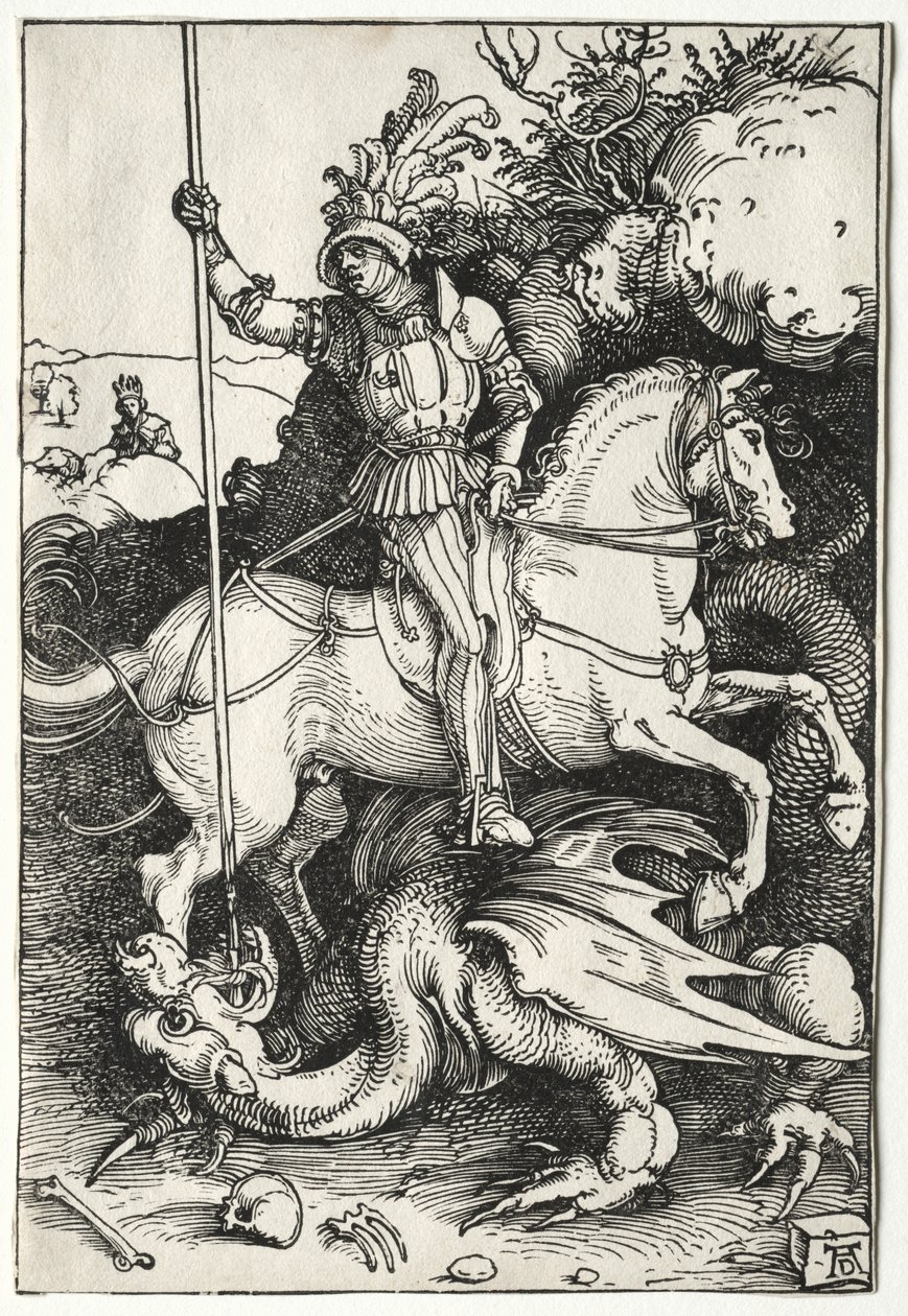 St. George Killing the Dragon, 1500s by Albrecht Dürer