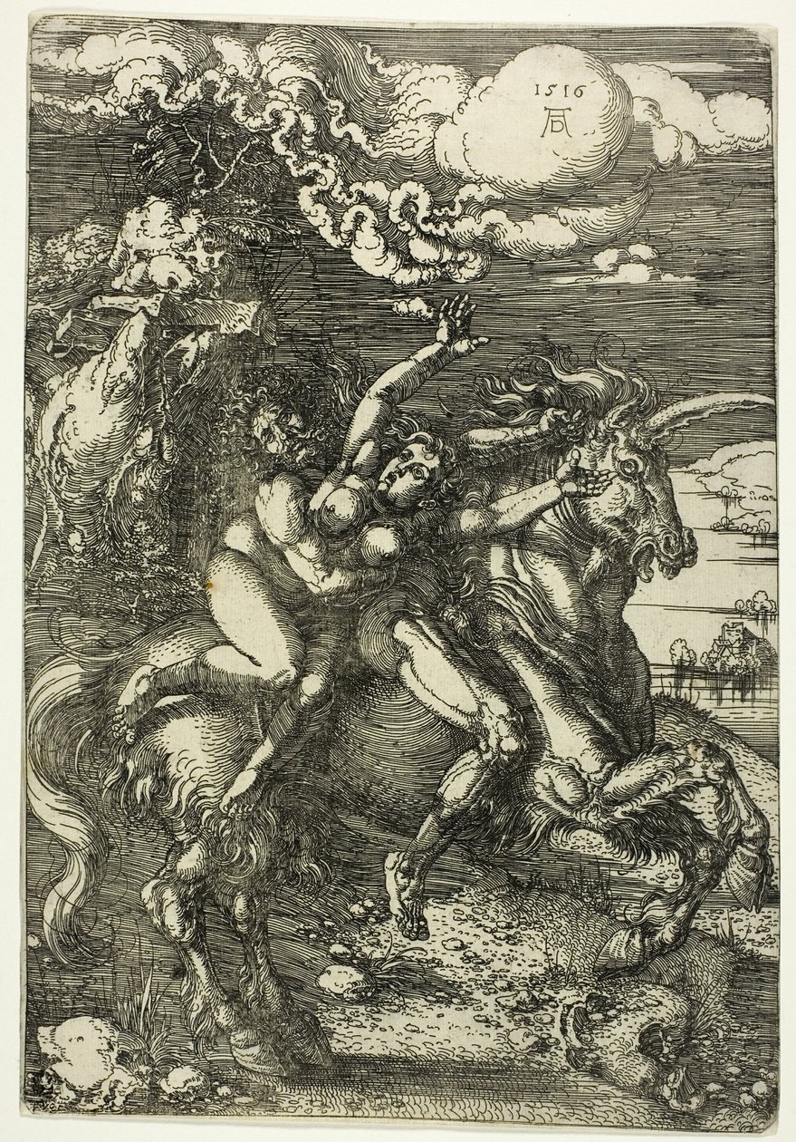 The Abduction of Proserpine on a Unicorn by Albrecht Dürer