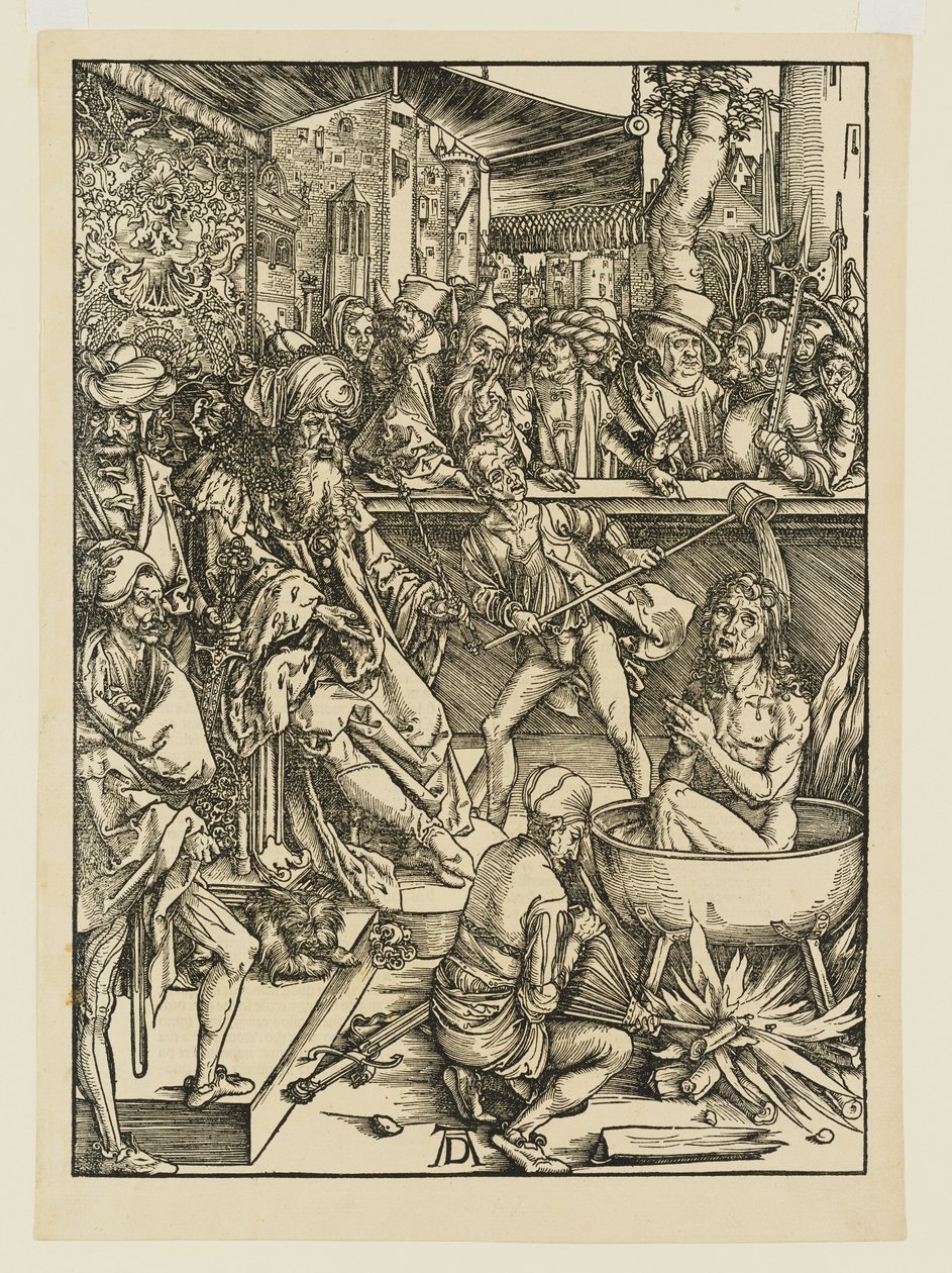 The Attempted Martyrdom of Saint John in a Cauldron of Burning Oil Under Domitian by Albrecht Dürer