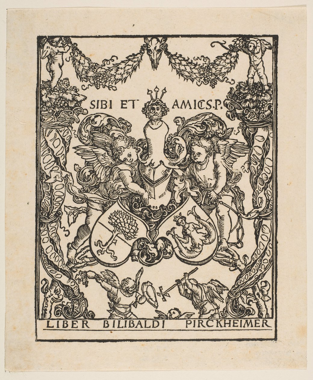 The Book Plate of Wilibald Pirckheimer by Albrecht Dürer