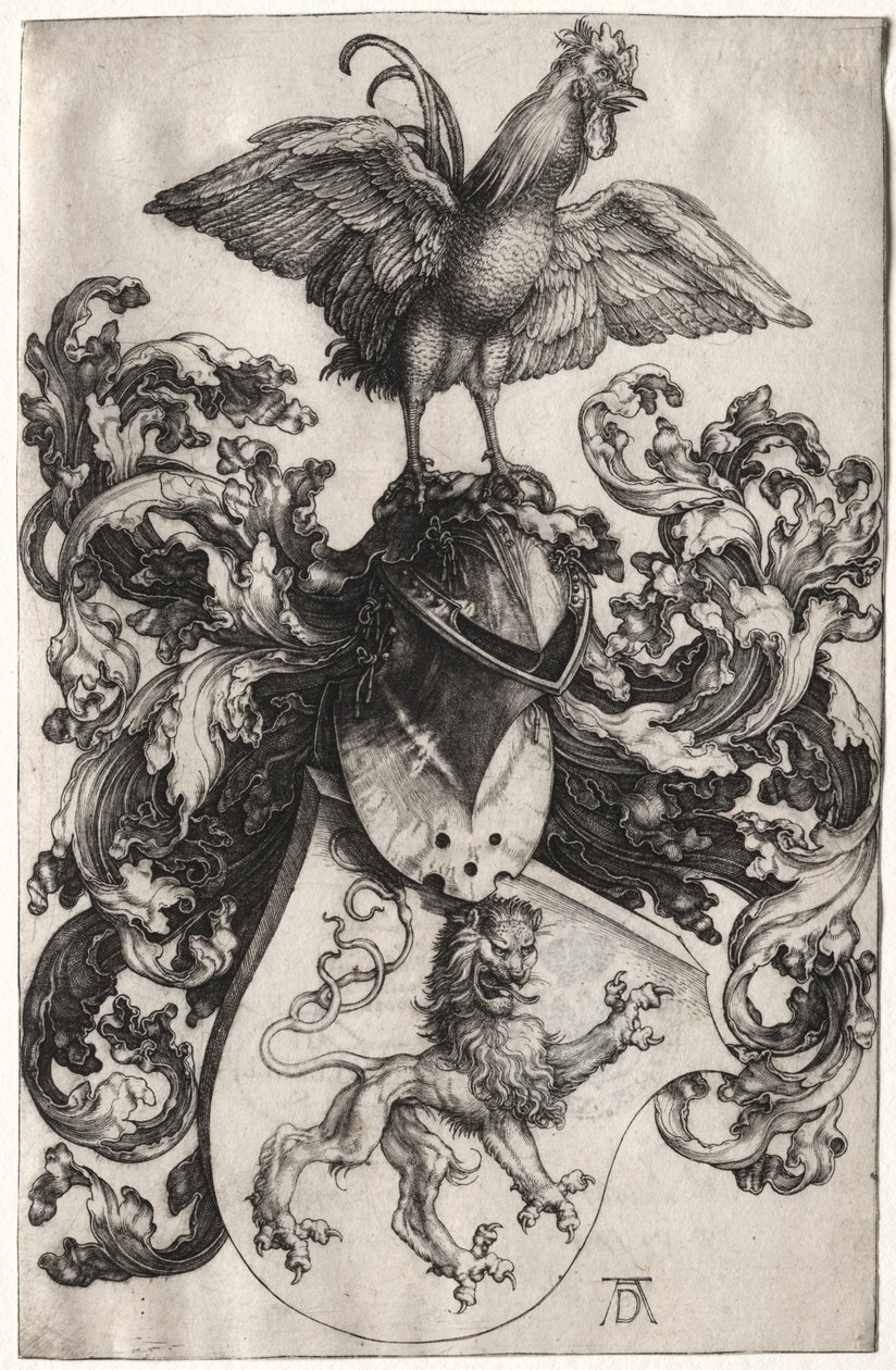 The Coat of Arms with a Lion and Cock by Albrecht Dürer