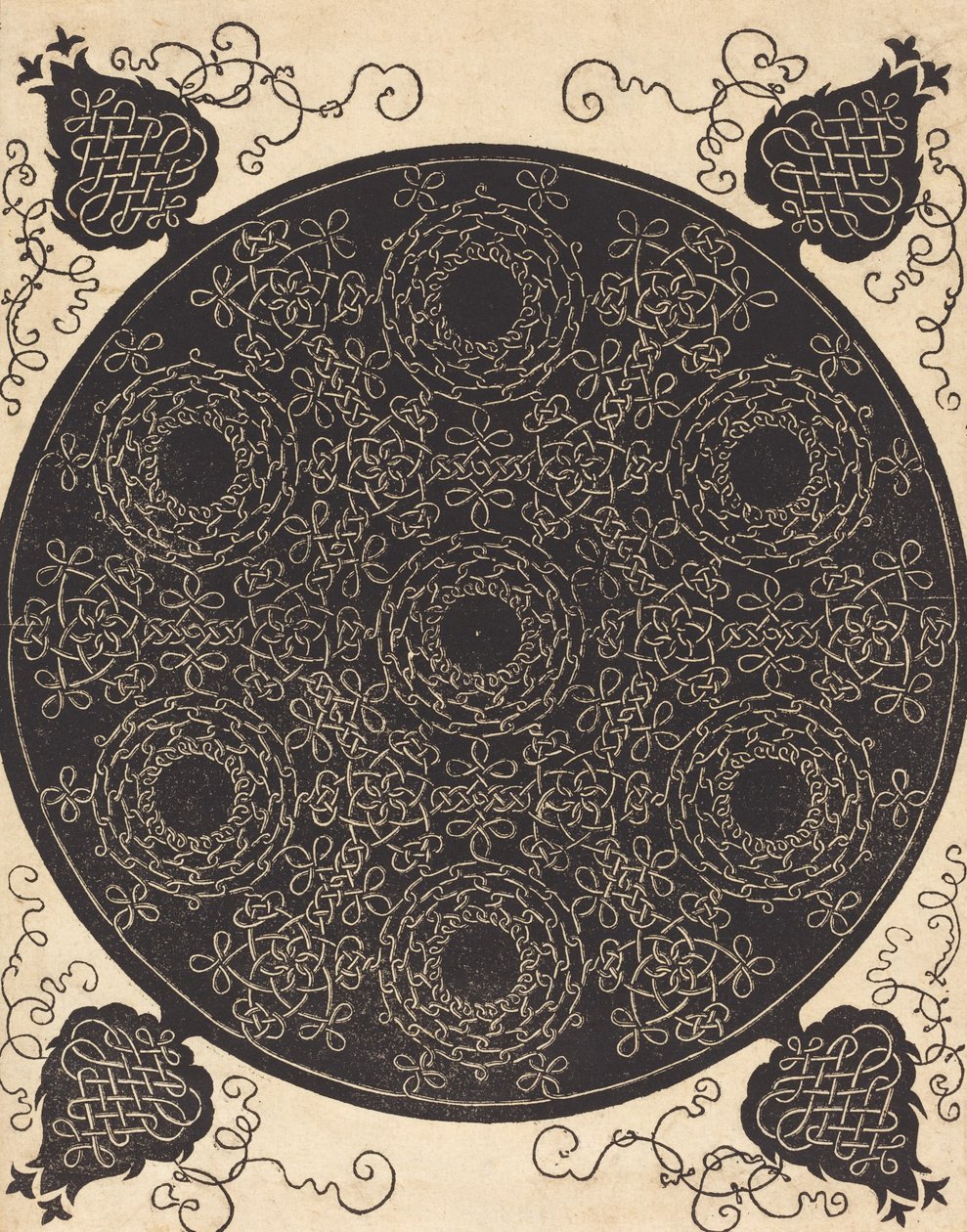 The Fourth Knot Combining Seven Circular Groups of Knots with Black Centers by Albrecht Dürer