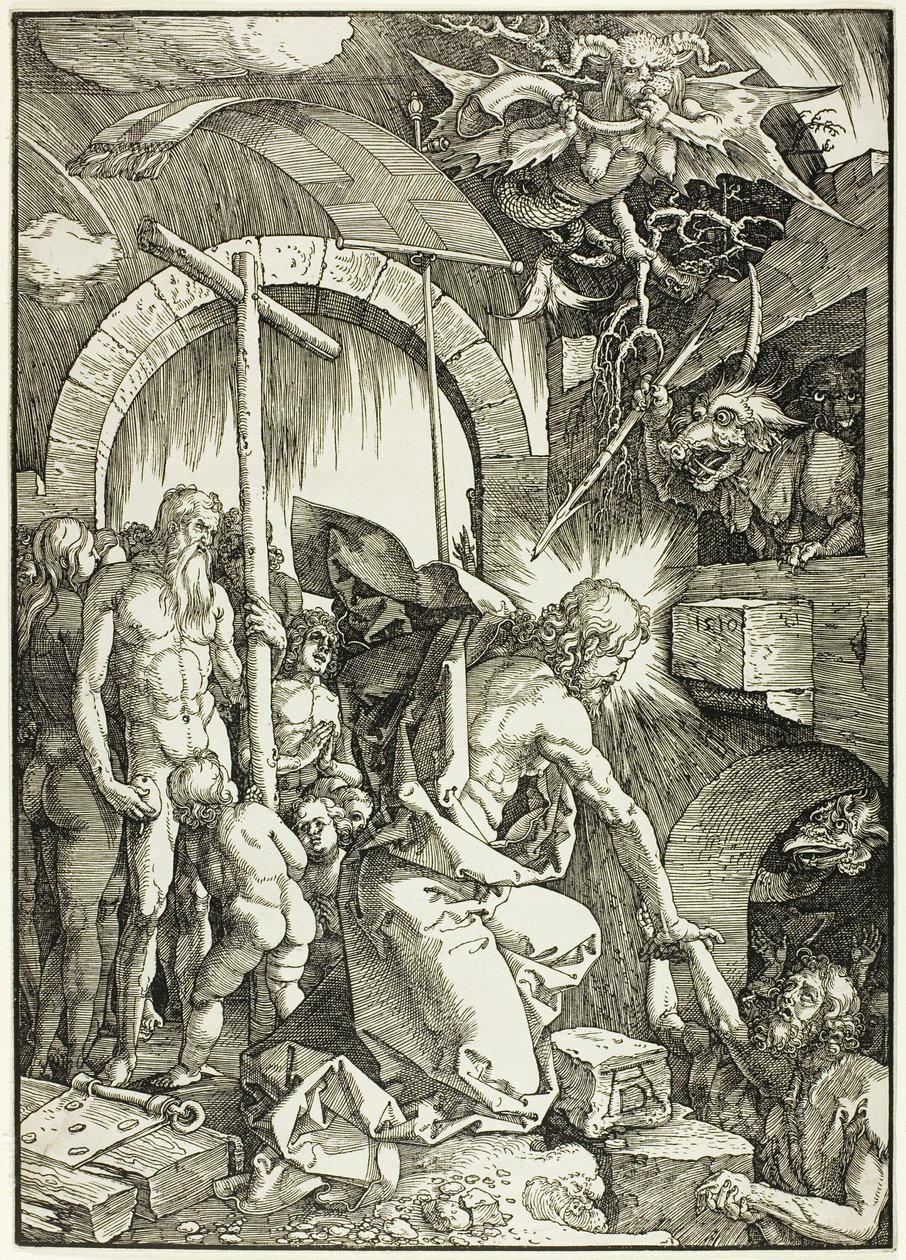 The Harrowing of Hell - Christ in Limbo, Plate Nine from The Large Passion by Albrecht Dürer