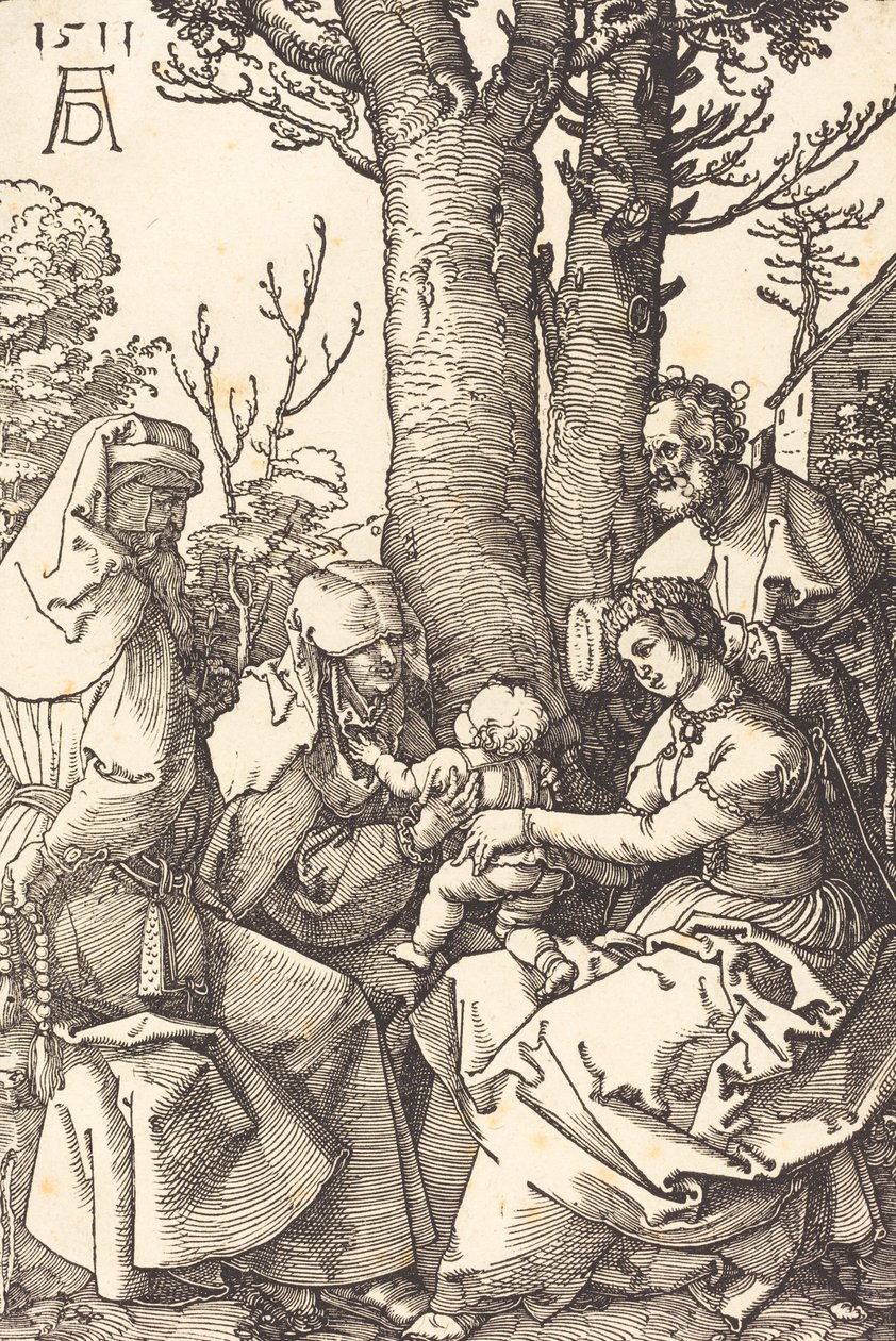 The Holy Family with Joachim and Anne under a Tree by Albrecht Dürer