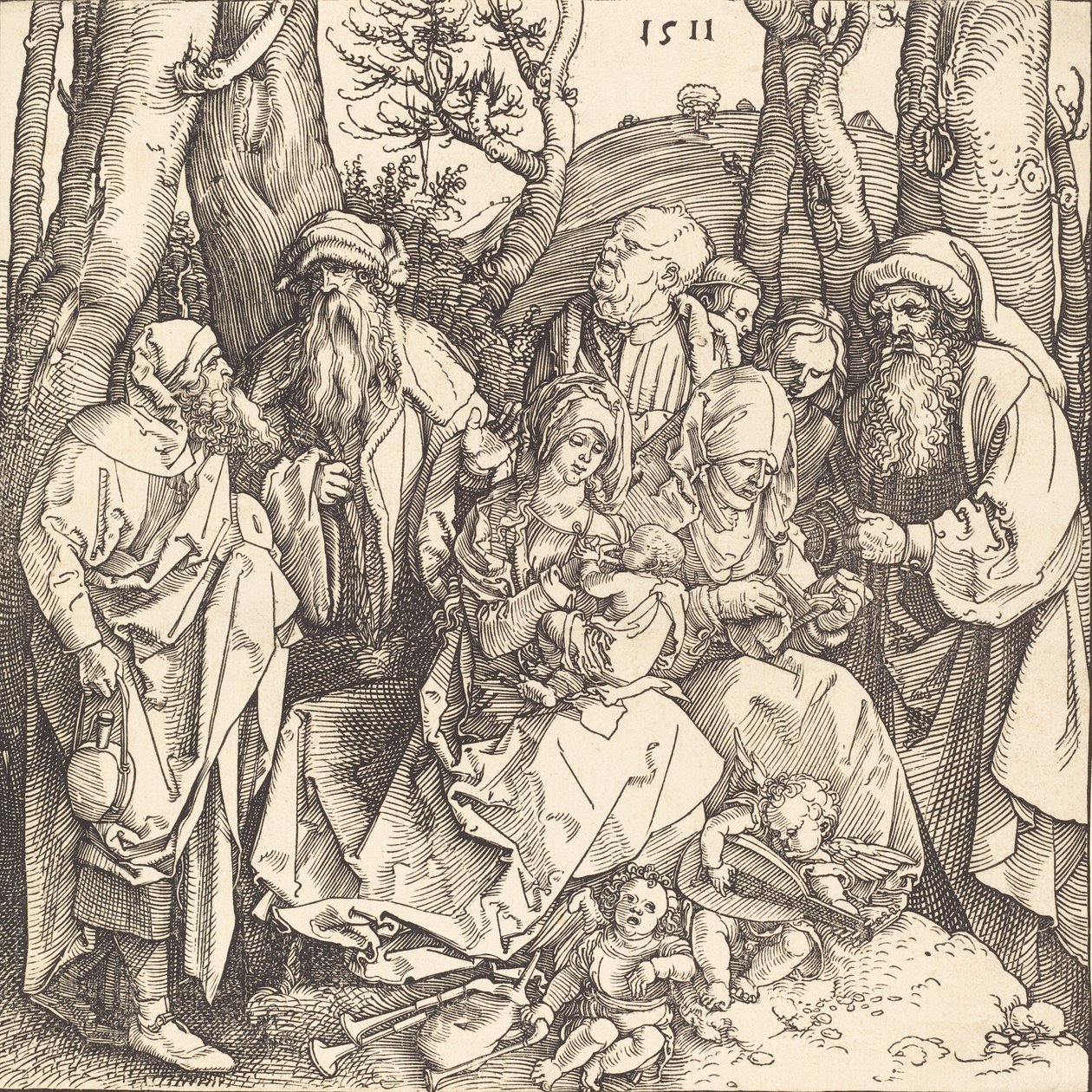 The Holy Family with Two Music-Making Angels by Albrecht Dürer