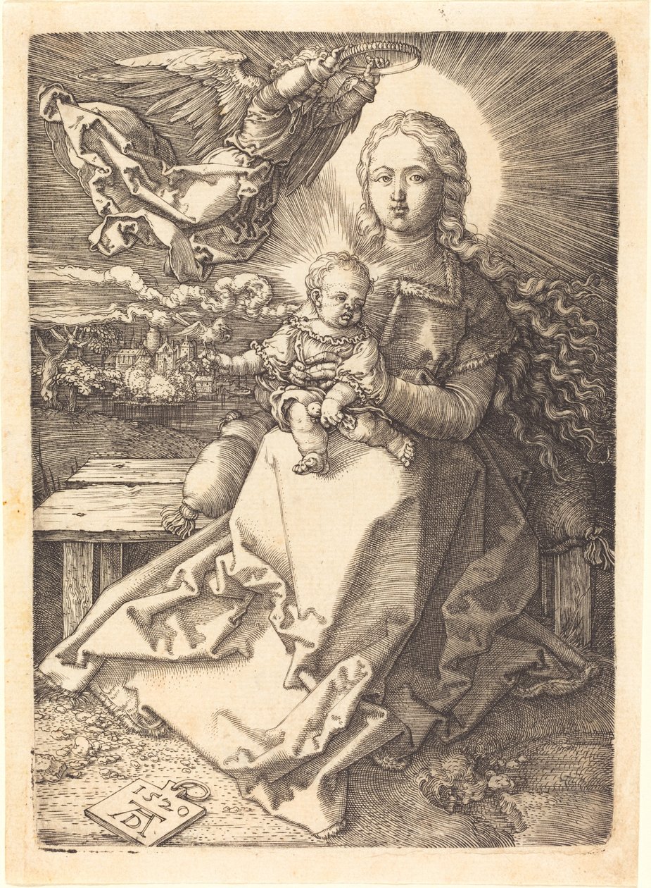 The Virgin and Child Crowned by One Angel by Albrecht Dürer