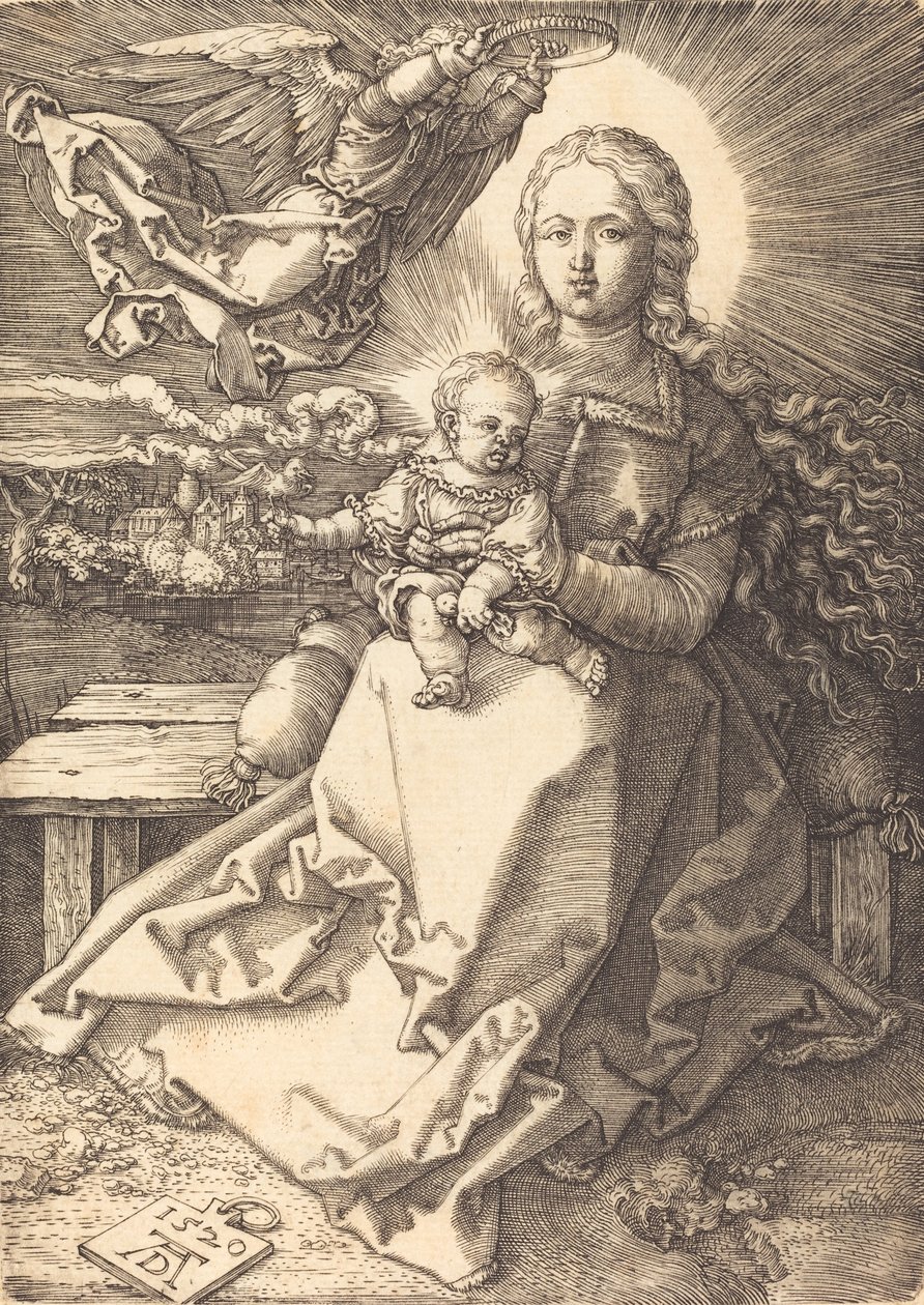 The Virgin and Child Crowned by One Angel by Albrecht Dürer