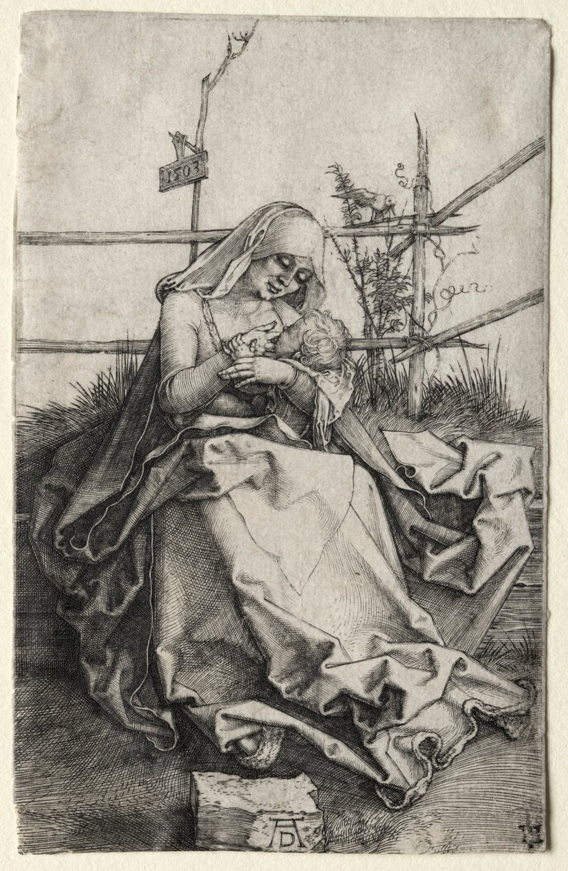 The Virgin and Child on a Grassy Bench by Albrecht Dürer