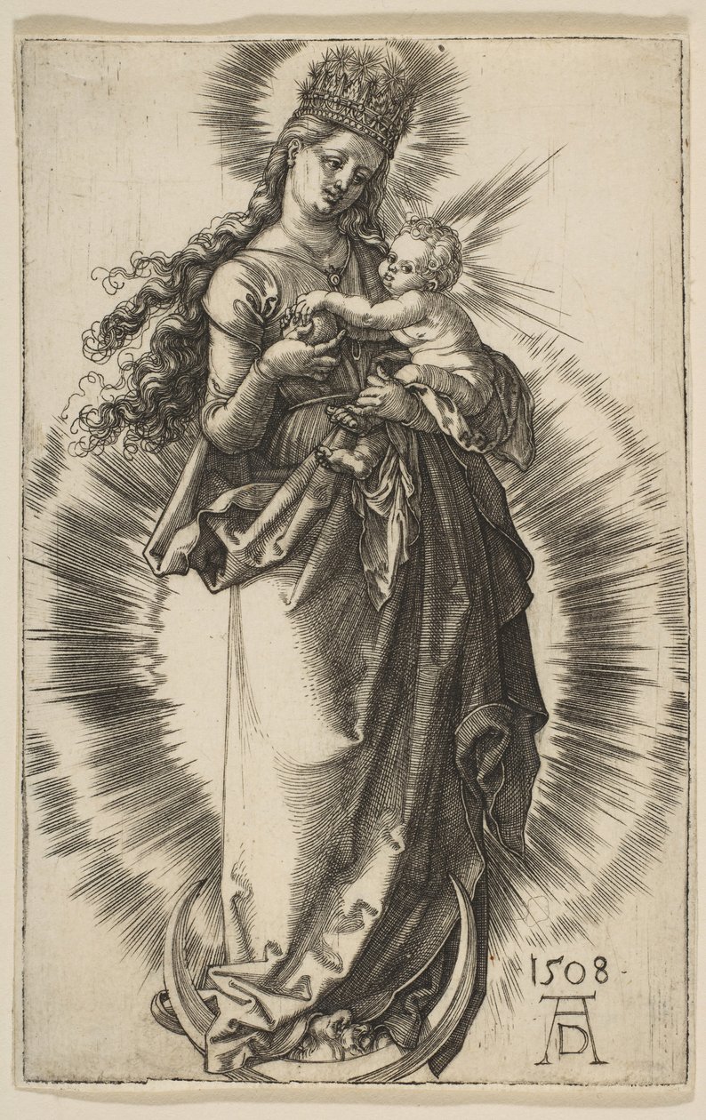 Virgin on a Crescent with a Starry Crown, 1508 by Albrecht Dürer