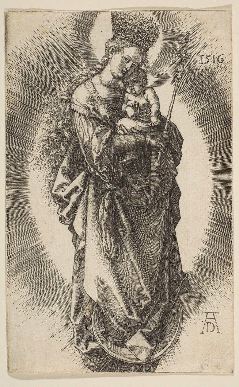 Virgin on the Crescent with Scepter and Starry Crown by Albrecht Dürer