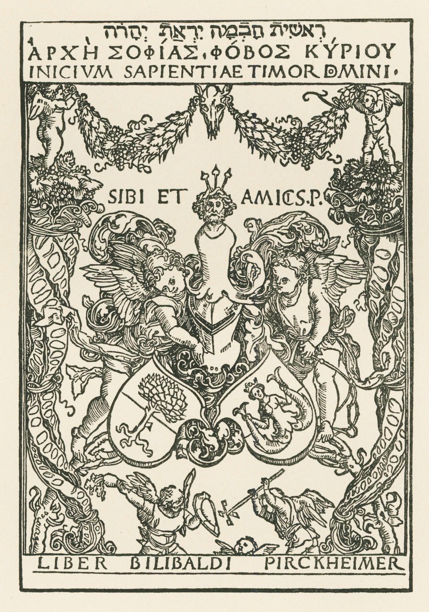 Bookplate of Willibald Pirckheimer by Albrecht Dürer or Duerer