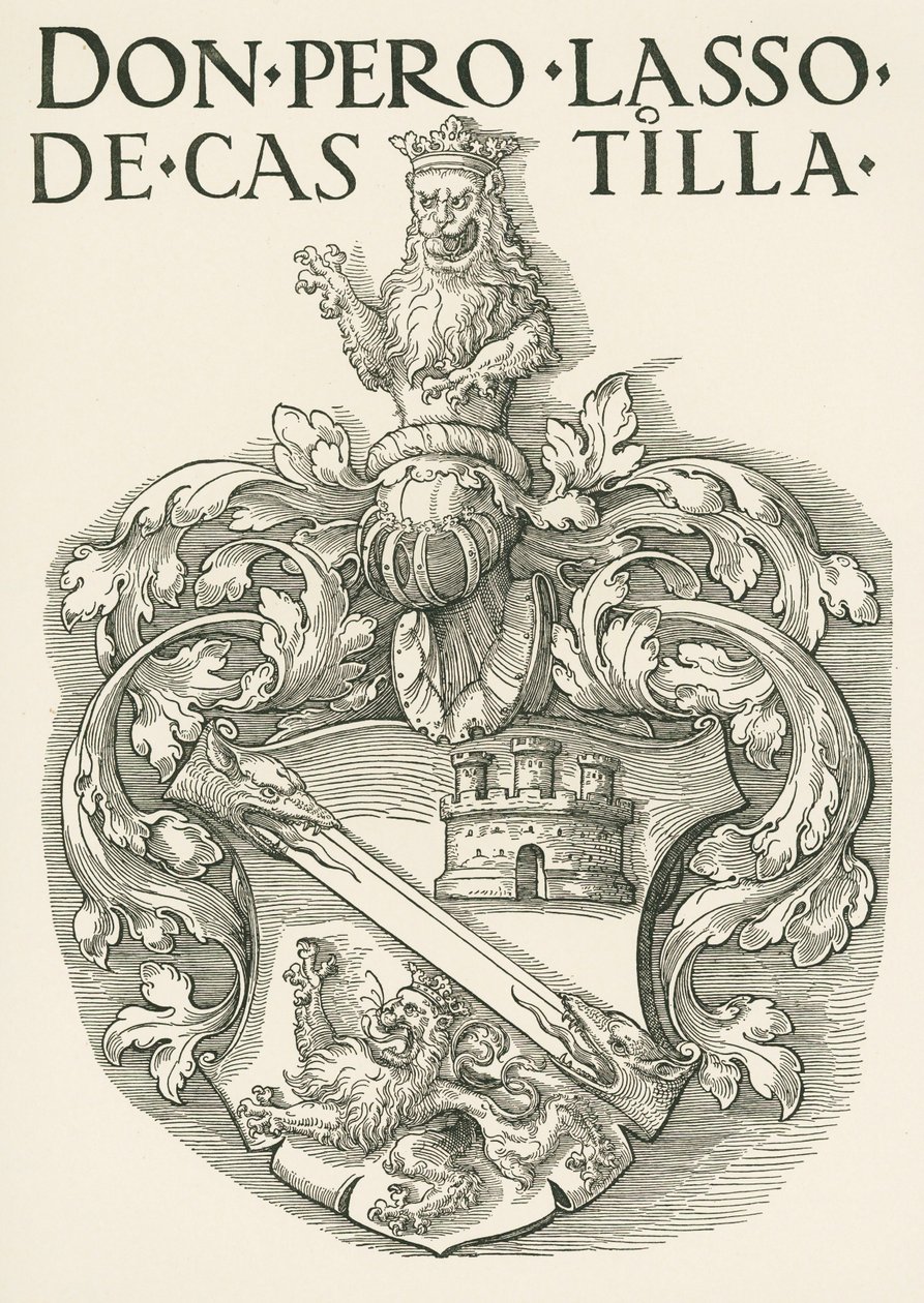 Coat of Arms of Don Pedro Lasso de Castilla by Albrecht Dürer or Duerer