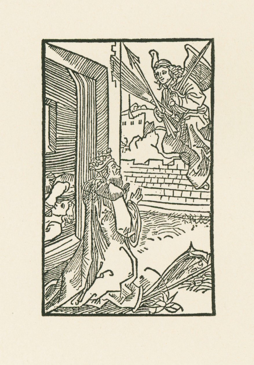 David Praying. Illustration to Diurnale s m chorum ecclesie Basilien by Albrecht Dürer or Duerer