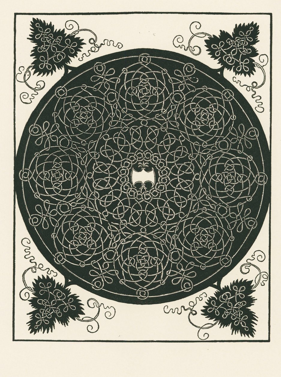 Knot with long hexagonal centre-piece and round scrolls by Albrecht Dürer or Duerer