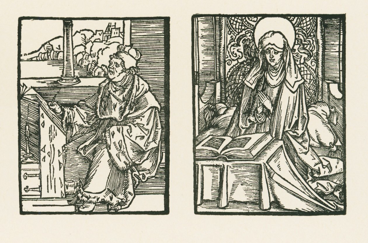 Magister Matthias, Canon of Linkoeping and Saint Birgitta by Albrecht Dürer or Duerer
