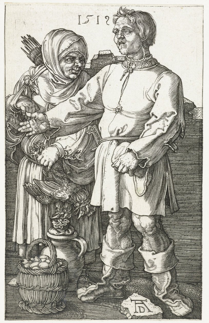 Peasant Couple on the Market by Albrecht Dürer or Duerer
