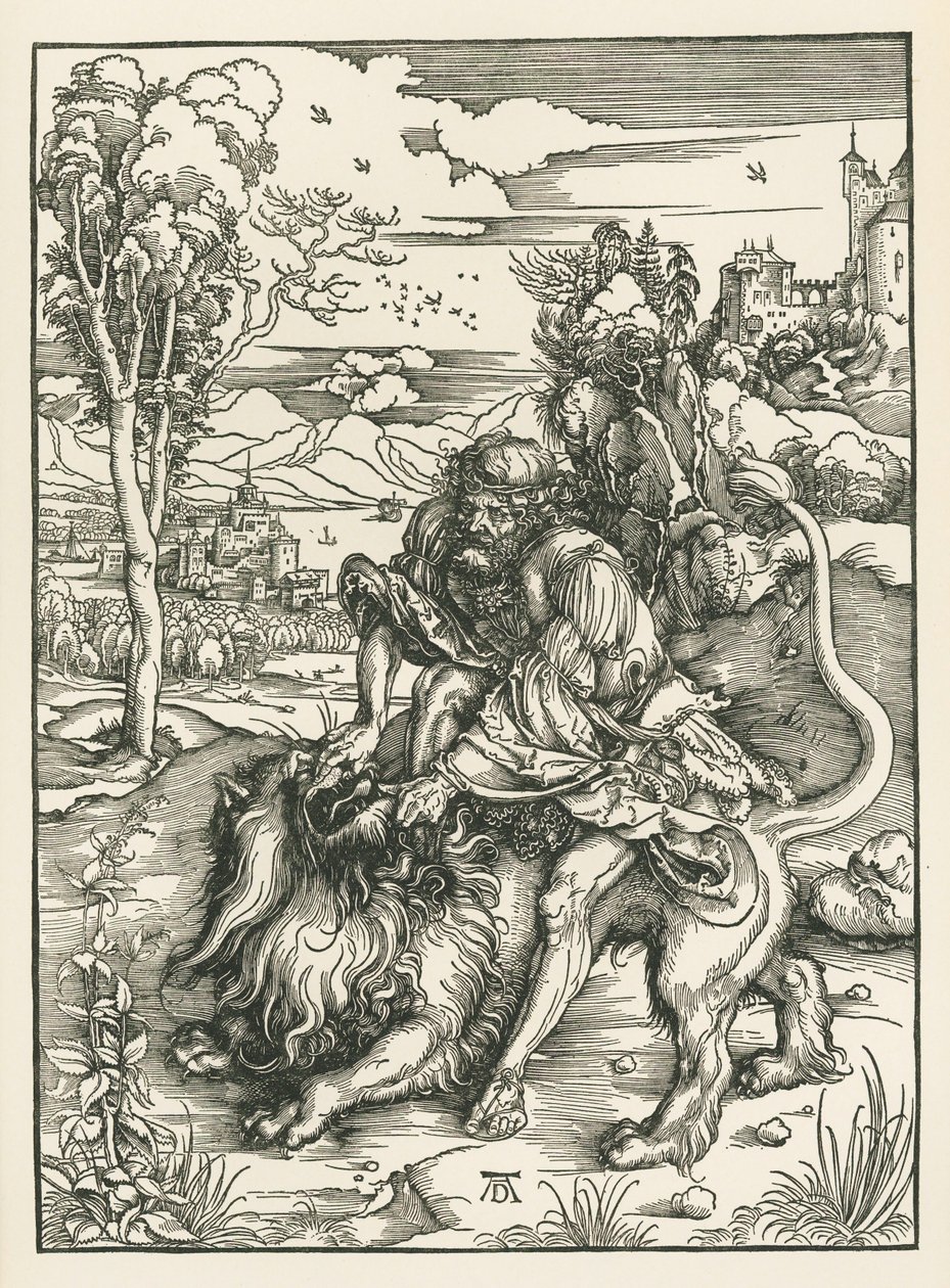 Samson Killing the Lion by Albrecht Dürer or Duerer