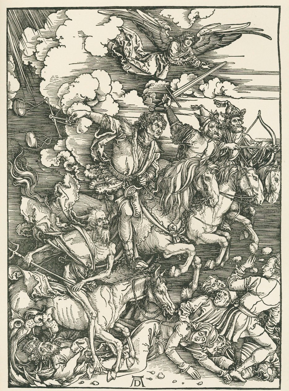 The Four Horsemen of the Apocalypse. The Revelation of Saint John by Albrecht Dürer or Duerer