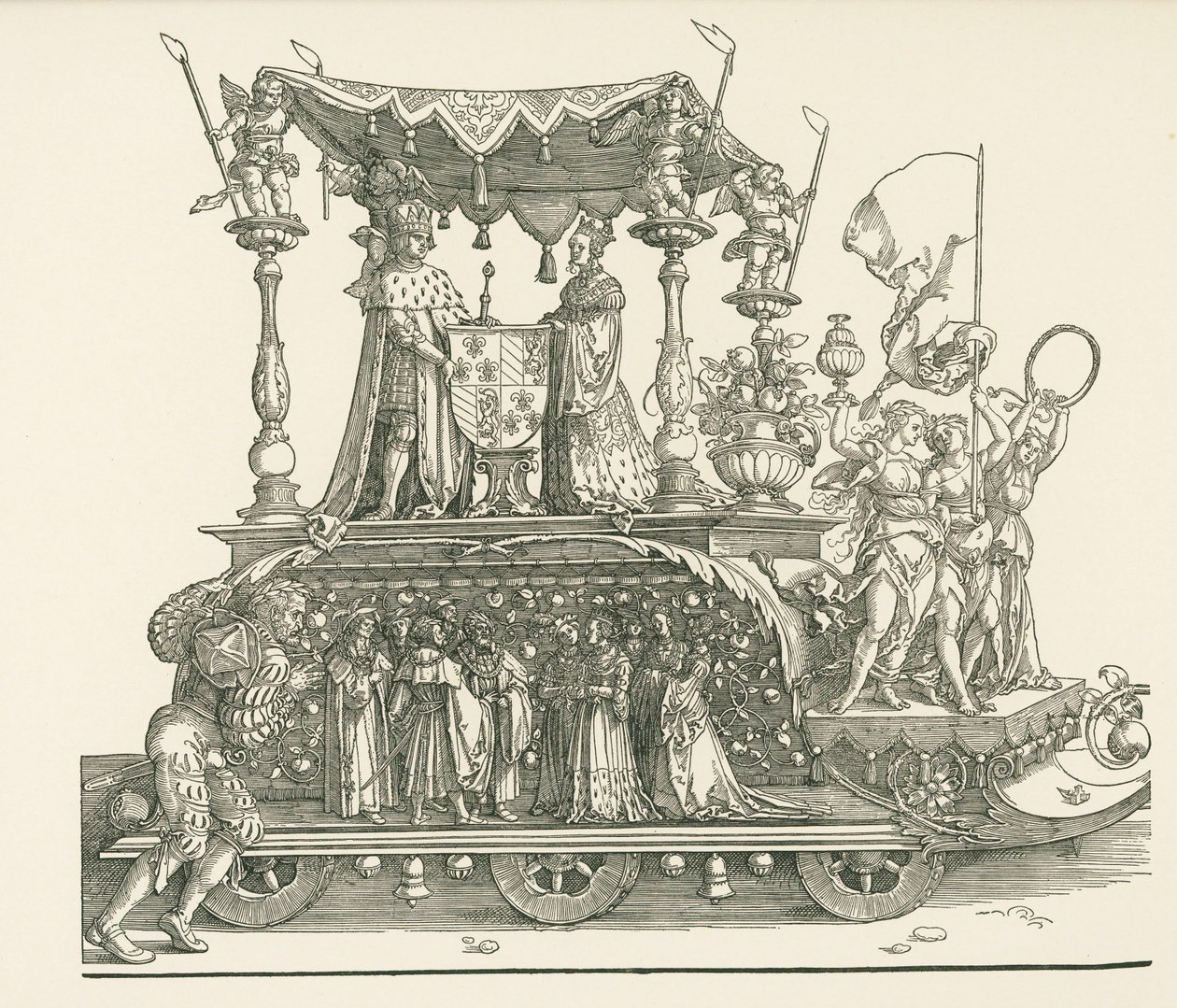 The Small Triumphal Car or The Burgundian Marriage by Albrecht Dürer or Duerer
