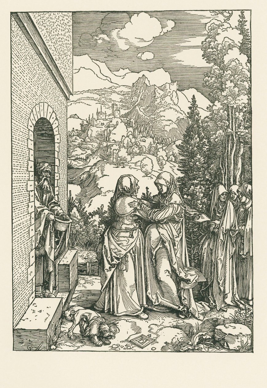 The Visitation - Saint Mary Visits Saint Elisabeth by Albrecht Dürer or Duerer
