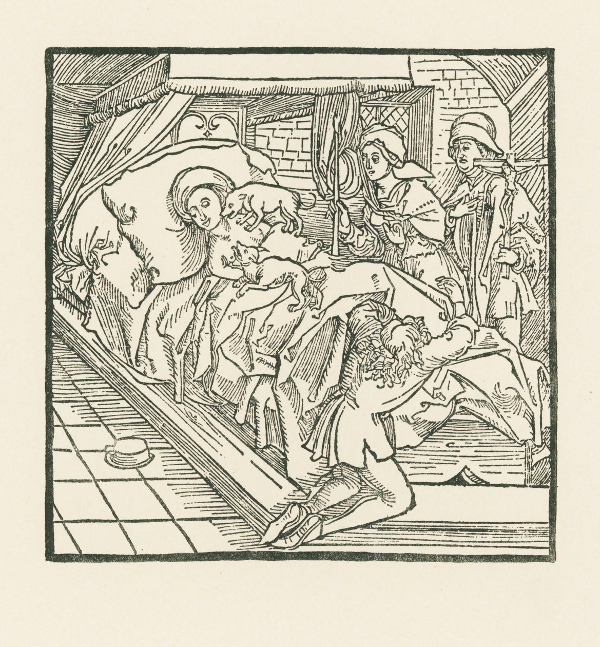 The Noble Lady in Waiting Who Fed Her Dogs Well, But Allowed the Poor to Famish by Albrecht Dürer or Duerer