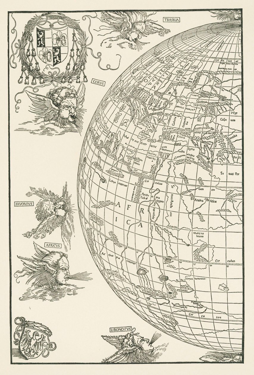 World Map of Johannes Stabius by Albrecht Dürer or Duerer