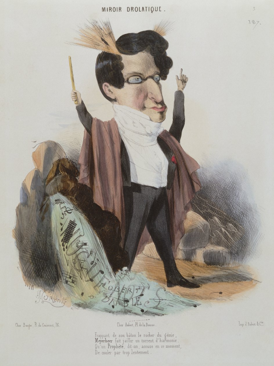 Caricature of Jakob Meyerbeer by Alcide Joseph Lorentz