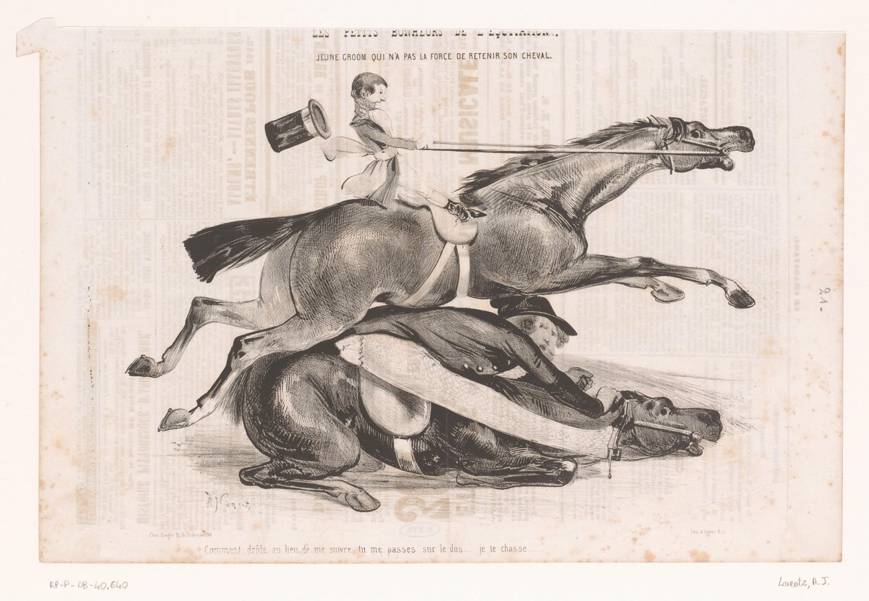 Young Man Losing Control of His Horse by Alcide Joseph Lorentz