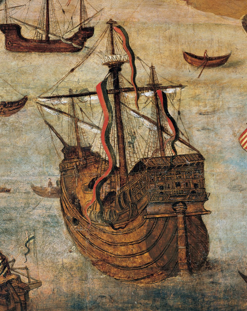 Spanish Caravel (detail) by Alejo Fernandez