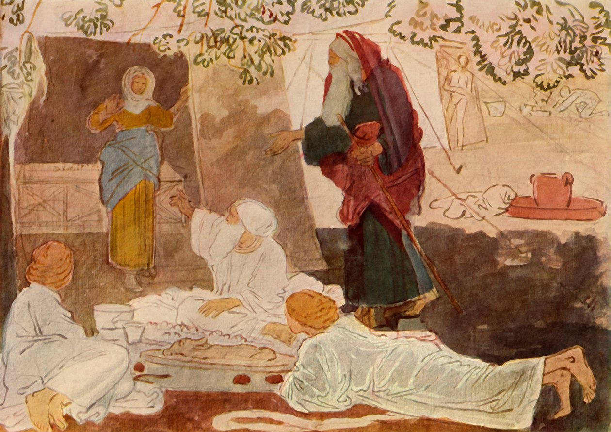 Three pilgrims visiting Abraham, mid 19th century, 1965 by Aleksandr Ivanov