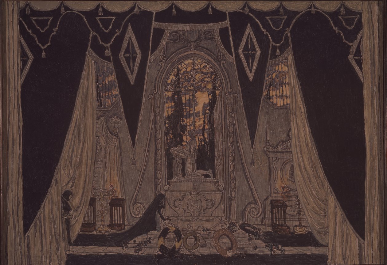 Stage design for the play Don Juan by J.-B. Molière by Aleksandr Jakovlevic Golovin