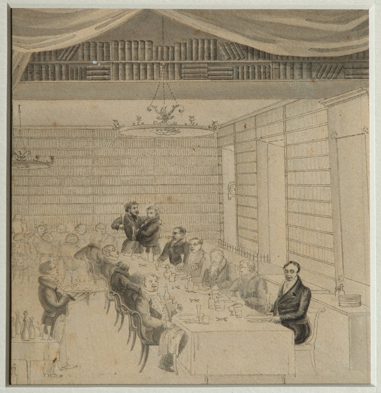 Literary Feasting in the bookstore of Aleksander Smirdin by Aleksandr Pavlovich Bryullov