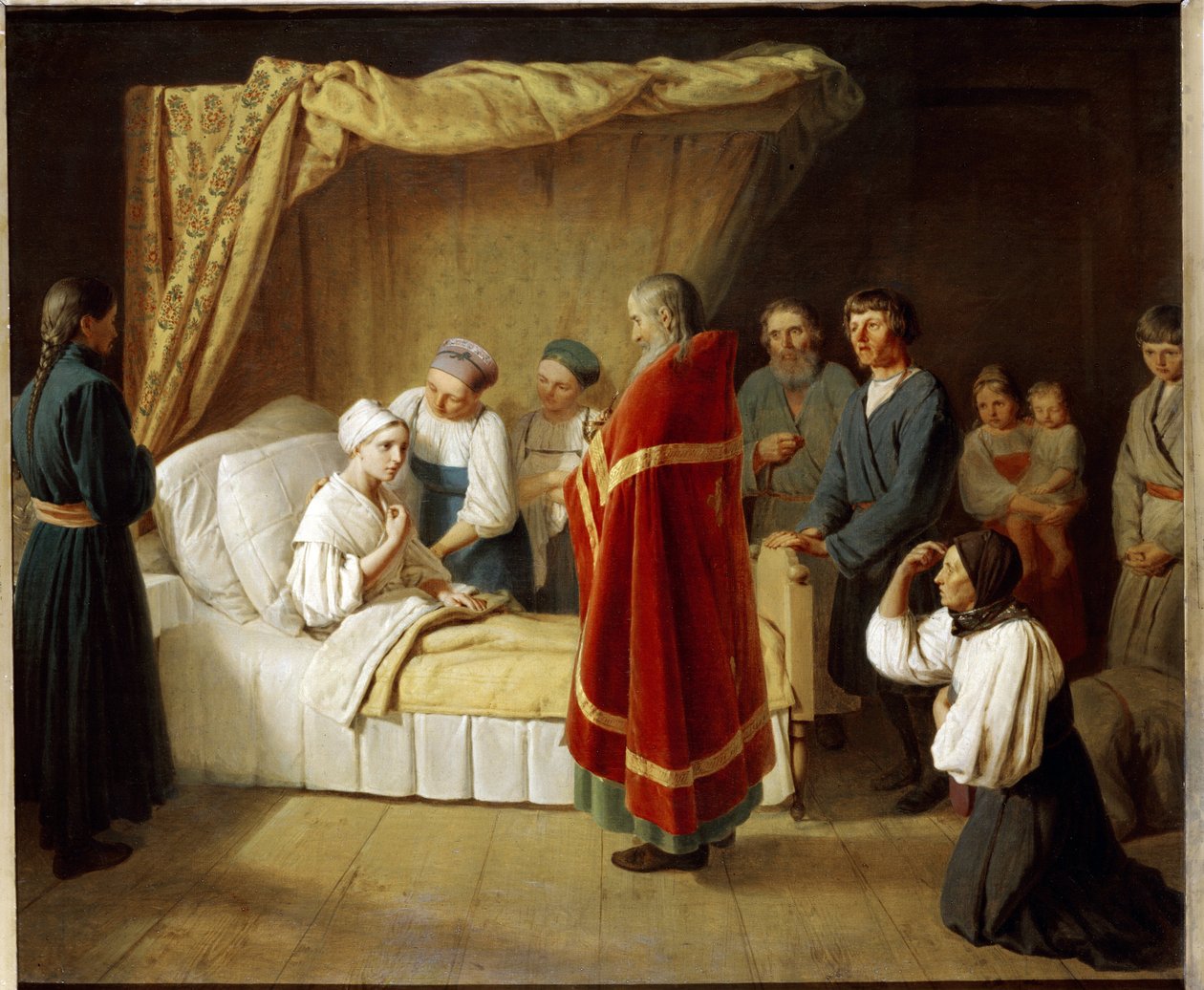 The Eucharist to the Dying by Aleksei Gavrilovich Venetsianov