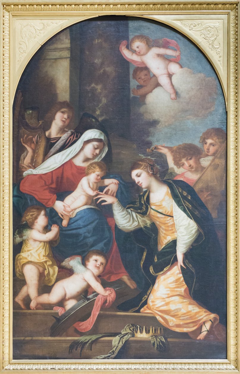 Mystical Wedding of Saint Catherine by Alessandro (1588 1648) Varotari