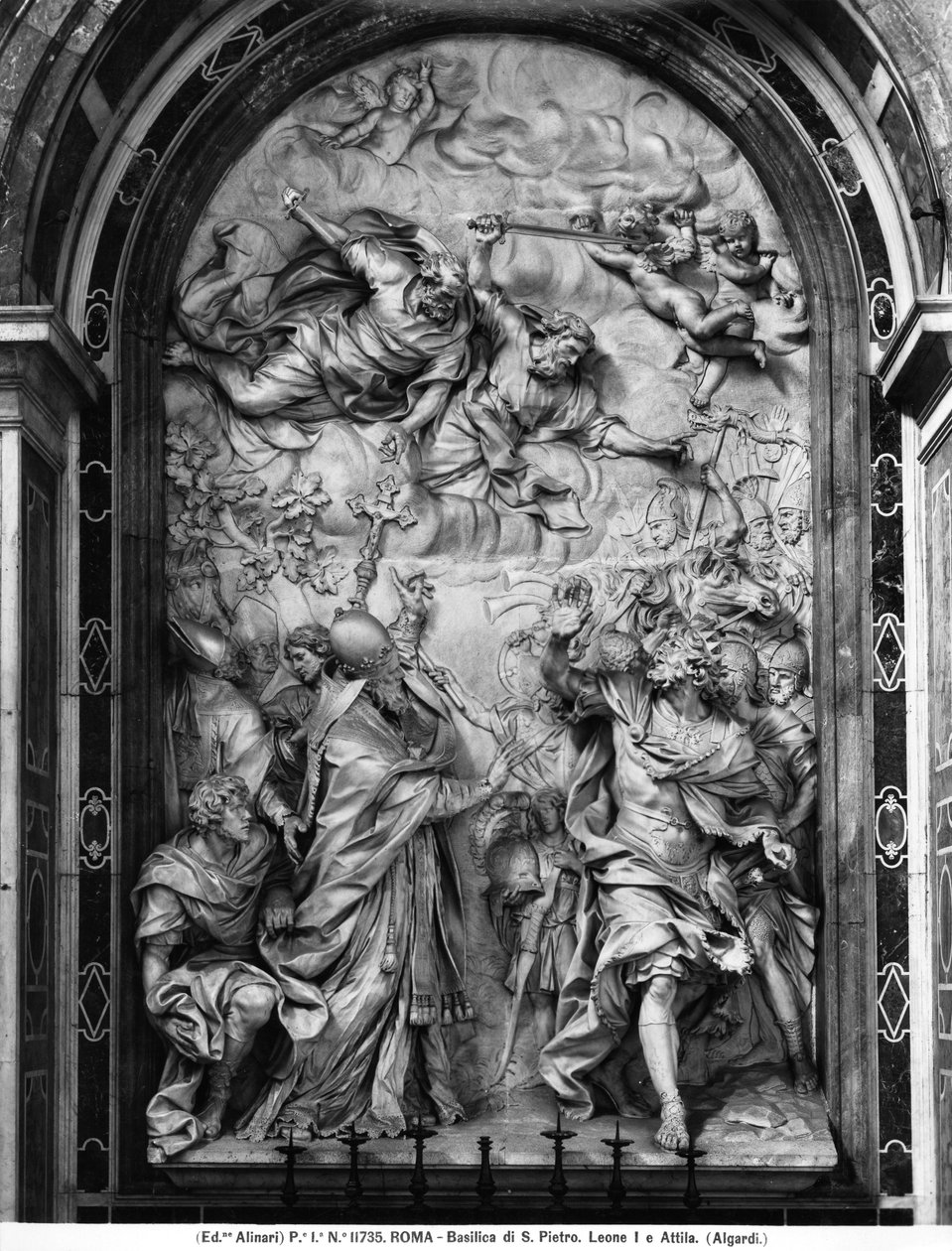 Pope Leo I (c.390-461) repulsing Attila (c.406-453) by Alessandro Algardi