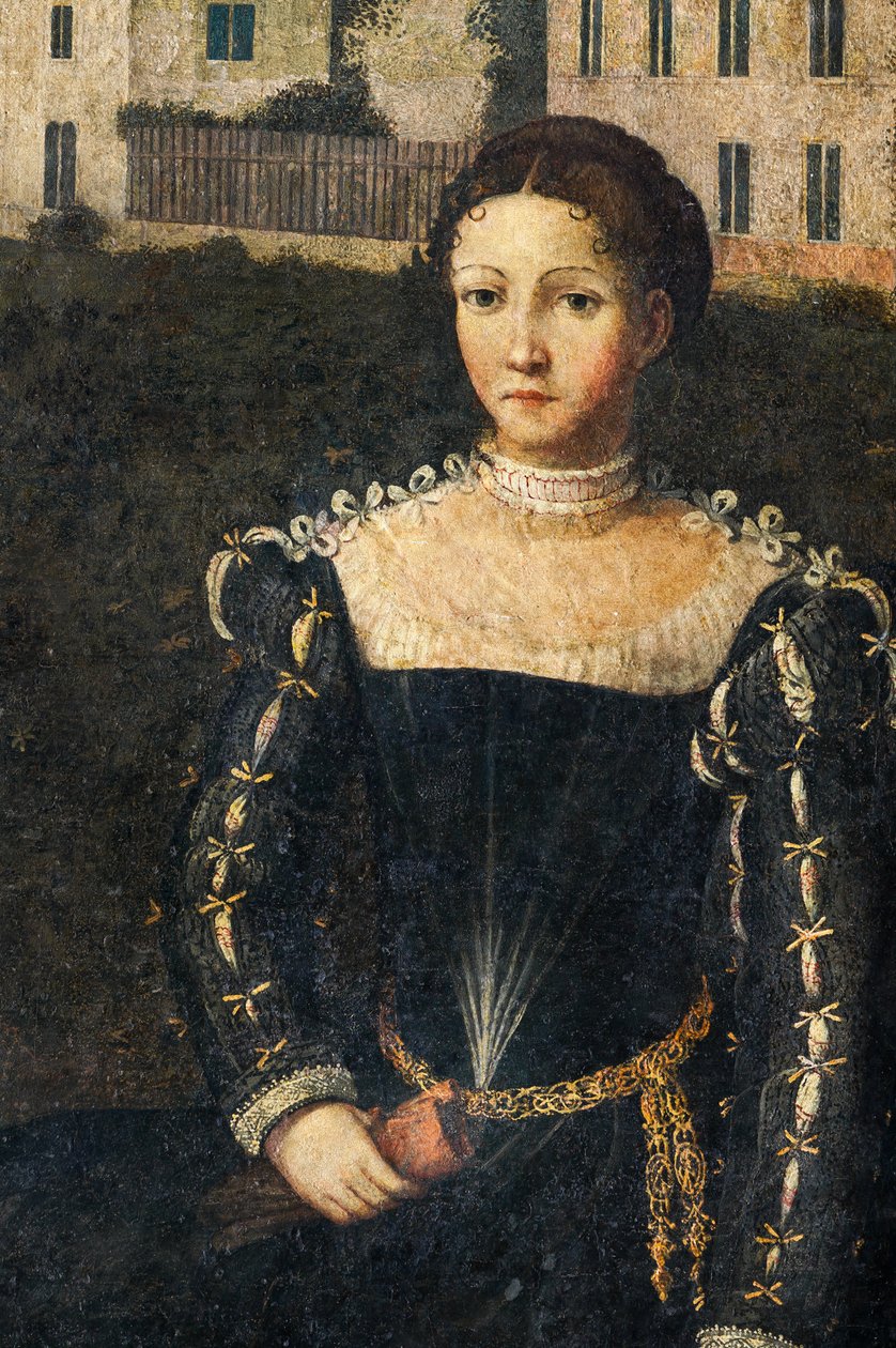 Portrait of a noblewoman (detail) by Alessandro Bonvicino Moretto