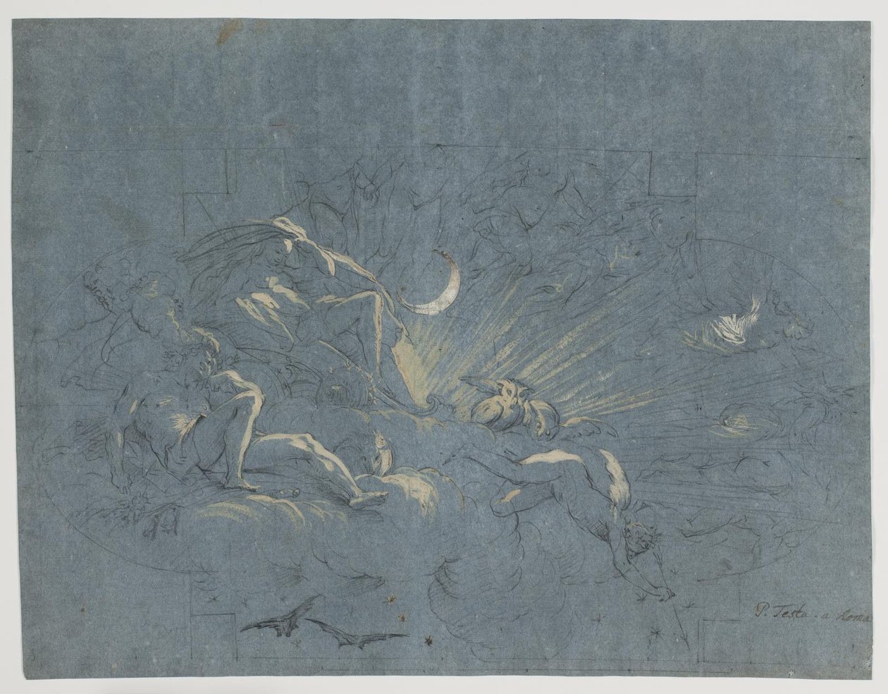 Selene and Endymion, Design for a Ceiling Painting by Alessandro Gherardini