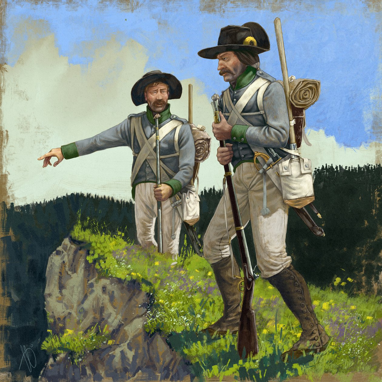 Austrian Pioneers in Perlustration, circa 1809 by Alessandro Lonati