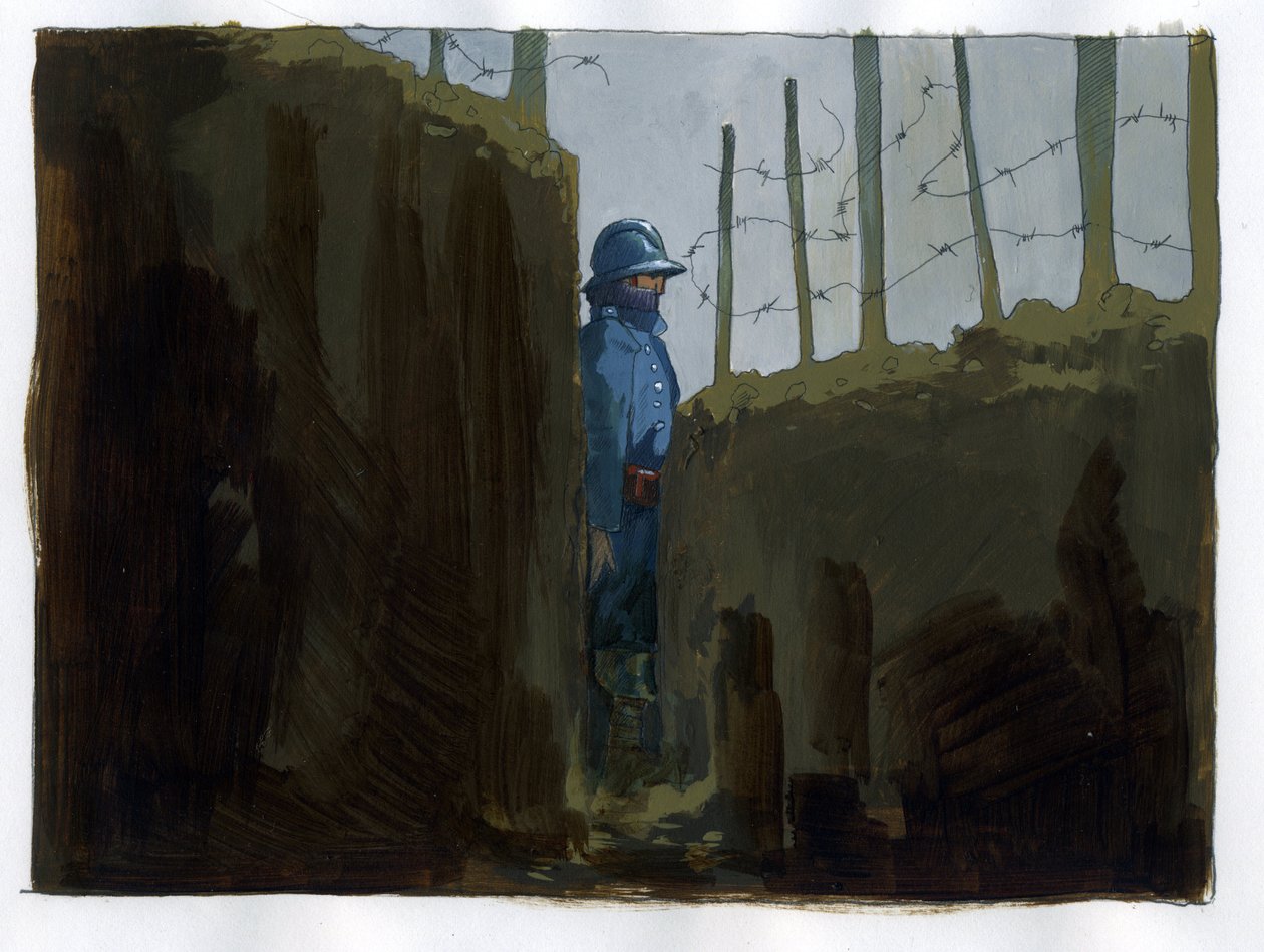 First World War: a French army guard in a trench by Alessandro Lonati