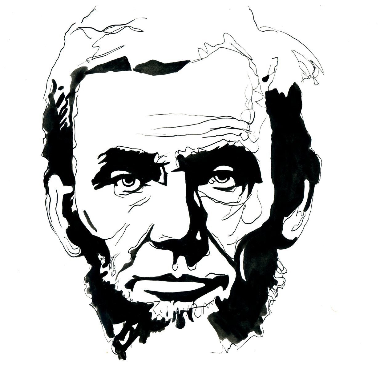 Portrait of American president Abraham Lincoln by Alessandro Lonati