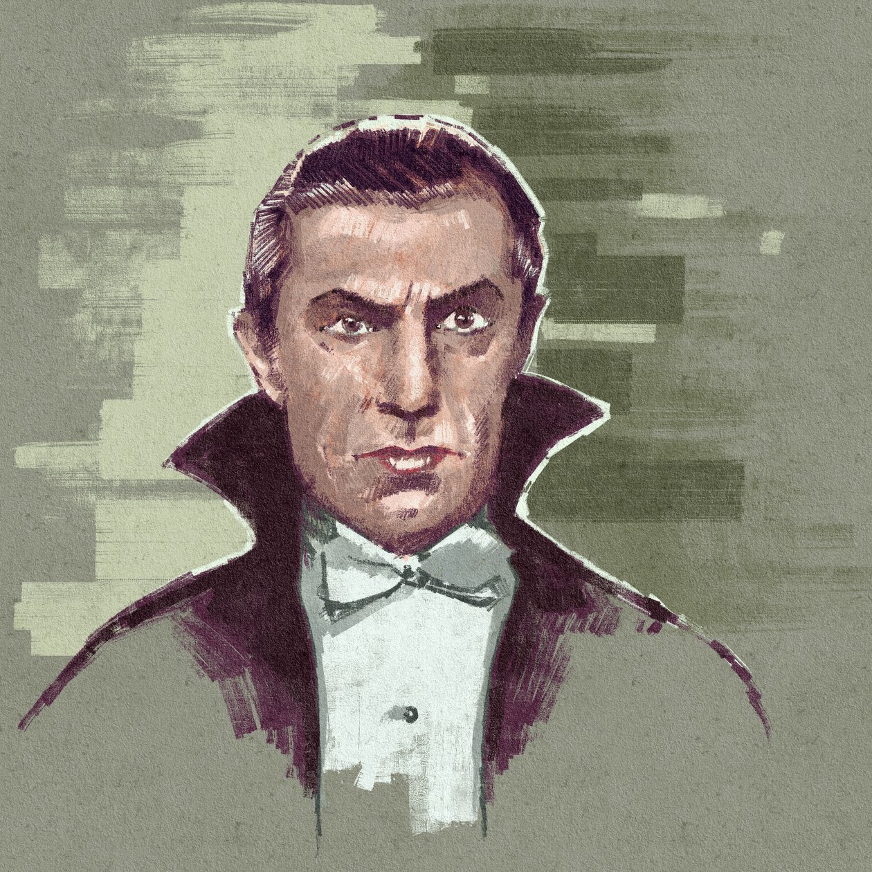 Portrait of Hungarian actor Bela Lugosi as Count Dracula by Alessandro Lonati