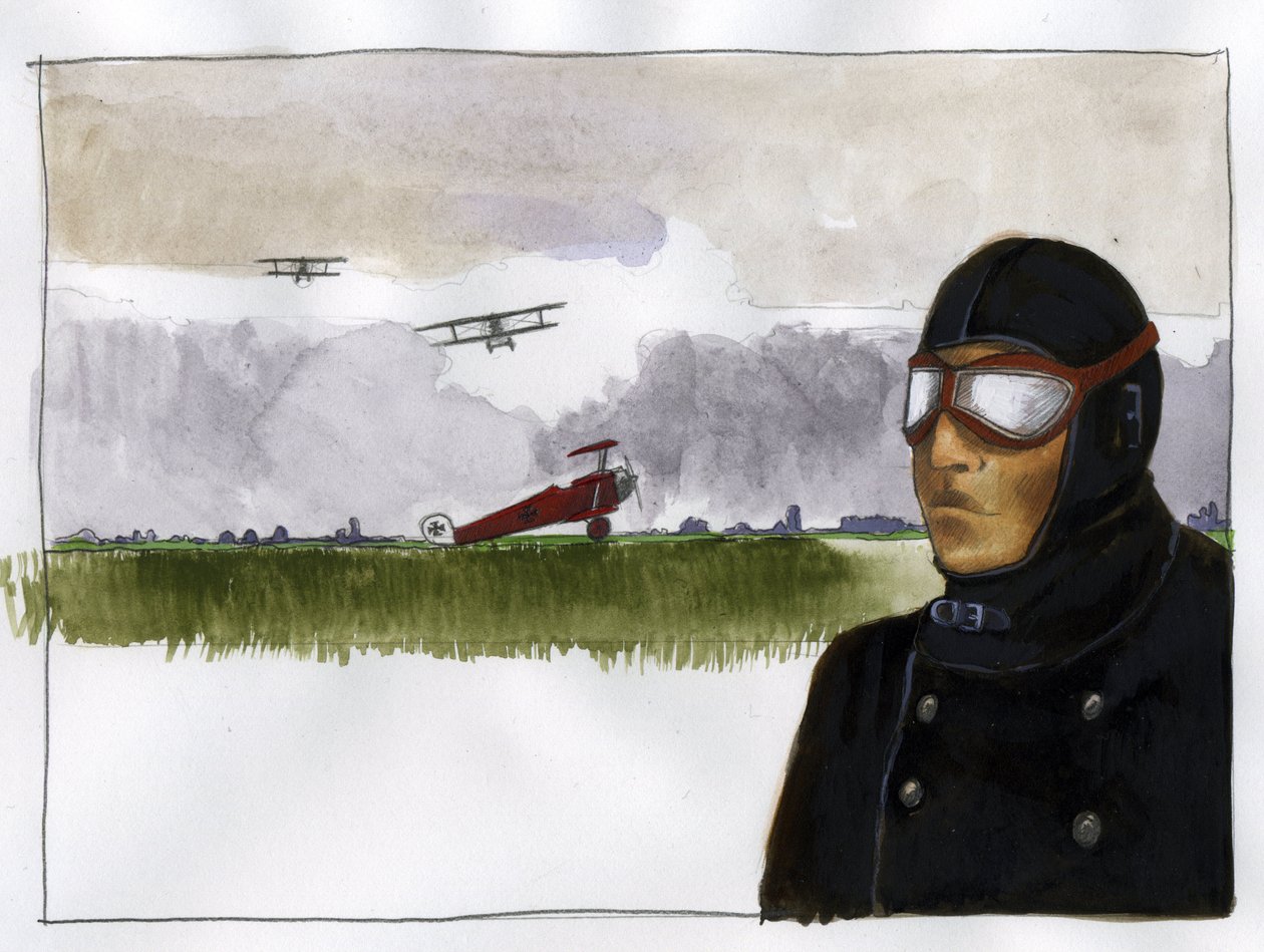 Portrait of Manfred von Richthofen, the Red Baron by Alessandro Lonati